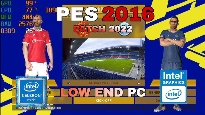 PES2017 - teste em pc fraco sem placa de video - celeron 847 4gb de ram 