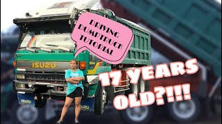 GIRL DUMPTRUCK DRIVING TUTORIAL | Bernales Sister VLOG 06