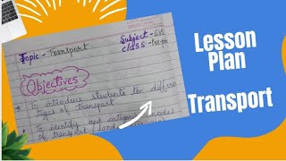 lesson plan of Transport|  Pre- Nursery Class | Objectives | Worksheet| Activities
