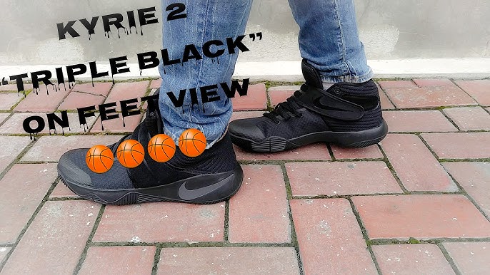 Nike Kyrie 2 'Triple Black' Quick On Feet Look - YouTube
