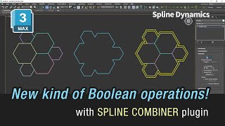 Spline Combiner 3dsMax plugin - New feature: Boolean operations on multiple contiguos shapes