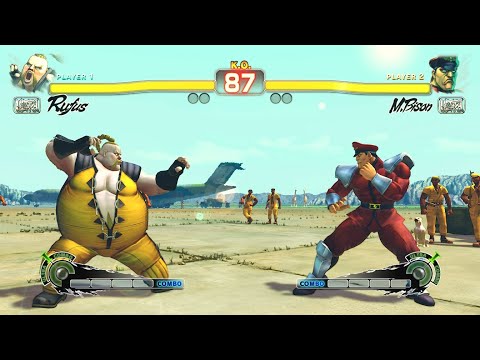 Rufus vs M. Bison (Hardest AI) - Ultra Street Fighter IV