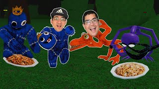 NOS INFILTRAMOS NO MEIO DOS MONSTROS DE RAINBOW FRIENDS SUPER FAMINTOS!!!