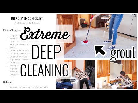 DEEP CLEANING CHECKLIST FOR HOUSE | BEST GROUT CLEANER FOR KITCHEN FLOORS | CLEAN WITH ME | MOMBOSS