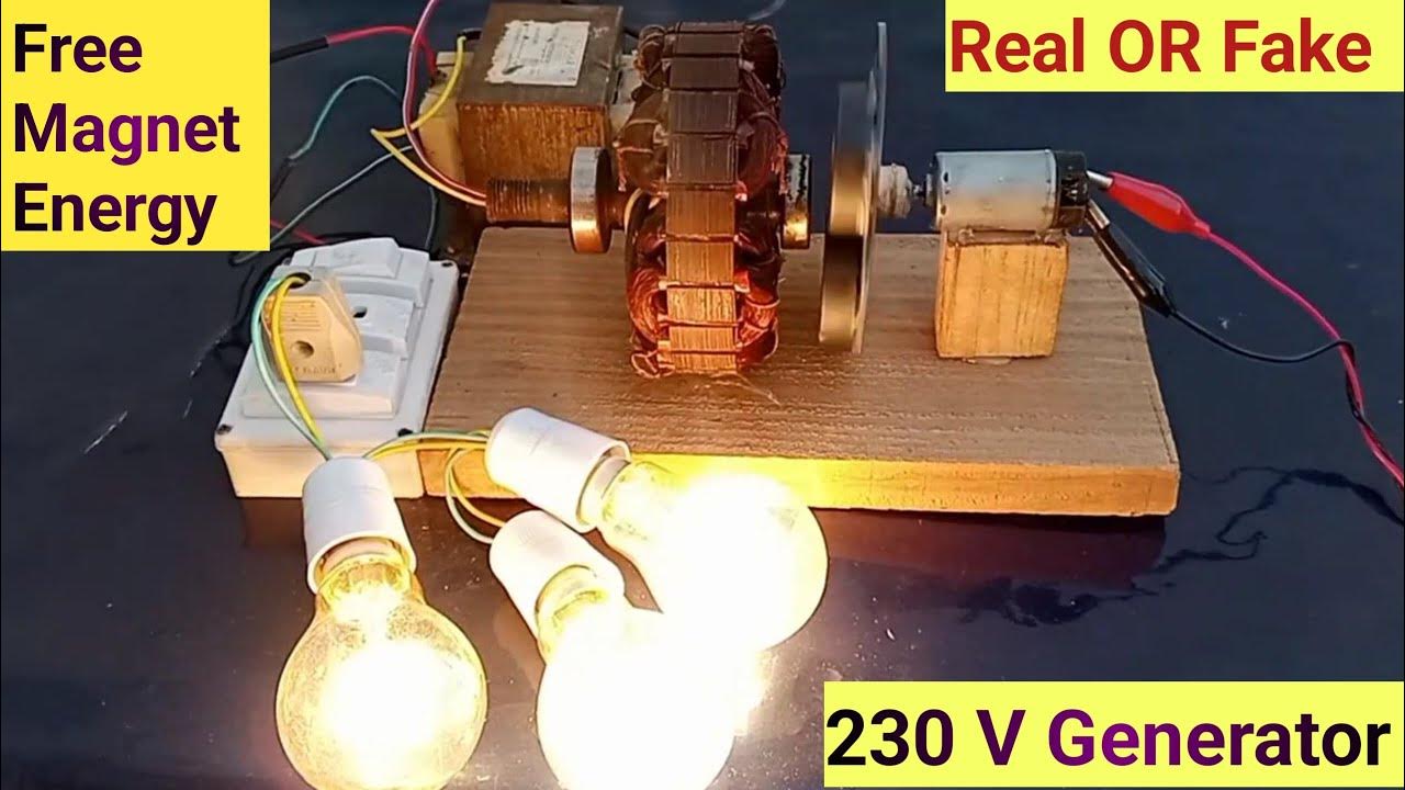 I Turn ceiling fan into a 230 V Generator using strong parment