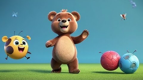 Four Bouncy Balls Go Big and Small | Size Song for Kids | Learn Opposites with Bouncing Balls