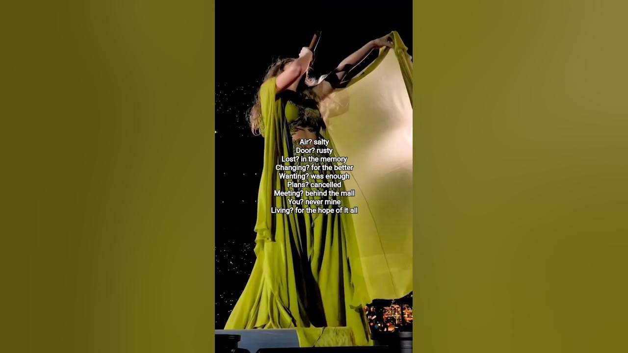 Swifties posting about Taylor Swift's August lyrics from 1st August | Eras Tour Green folklore dress Swifties posting about Taylor Swift's August lyrics from 1st August | Eras Tour Green folklore dress