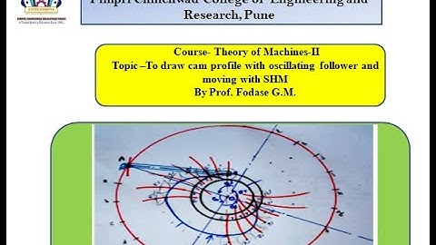 To draw cam profile with oscillating follower and moving with SHM