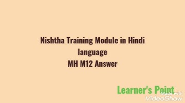 Nishtha Training Module in Hindi language MH M12 Answer