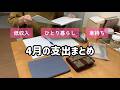 【低収入の家計簿】4月支出まとめ/ひとり暮らし/車持ち/月10万円/ルーティン/予算