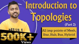 Lec-6: Topologies in Computer Networks |Part 2 | All imp points of Mesh, Star, Hub, Bus, Hybrid