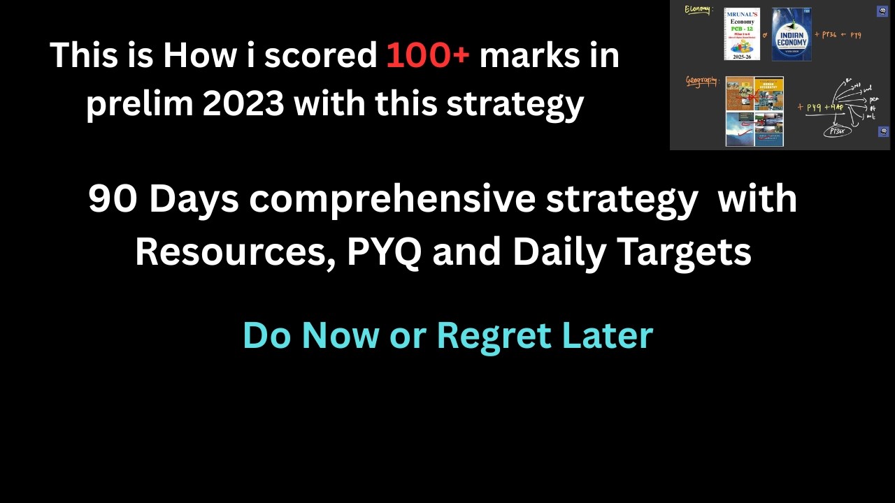 UPSC Prelims 2026: Final 90days strategy || prelims 90 days strategy ...