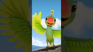 Main Tota Dancing Parrot, मैं तोता #shorts #greenparrotpoem #animation #hindisikhe #shortsvideo