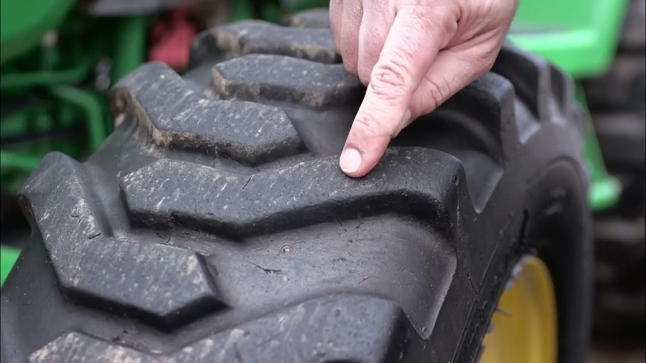 Where to put Grip Studs in Compact Tractor tires - YouTube