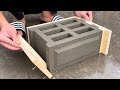 Great Skill Molding Perforated Bricks to Convex Brick Models Combined With Cement Pallets