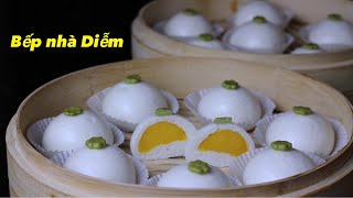 Banh Bao Ca De - Custard Steam Buns - Soft, spongy buns with delicious filling | Diem's ​​Kitchen |