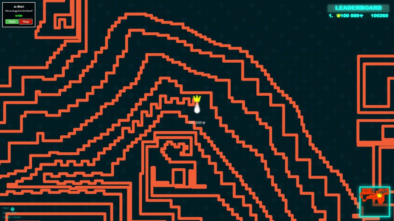 Powerline.io 100K with bots in empty lobby(1000%speed) + maze - YouTube