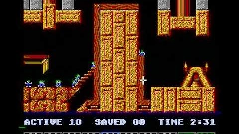 Lemmings (NES) tricky level 17 solution