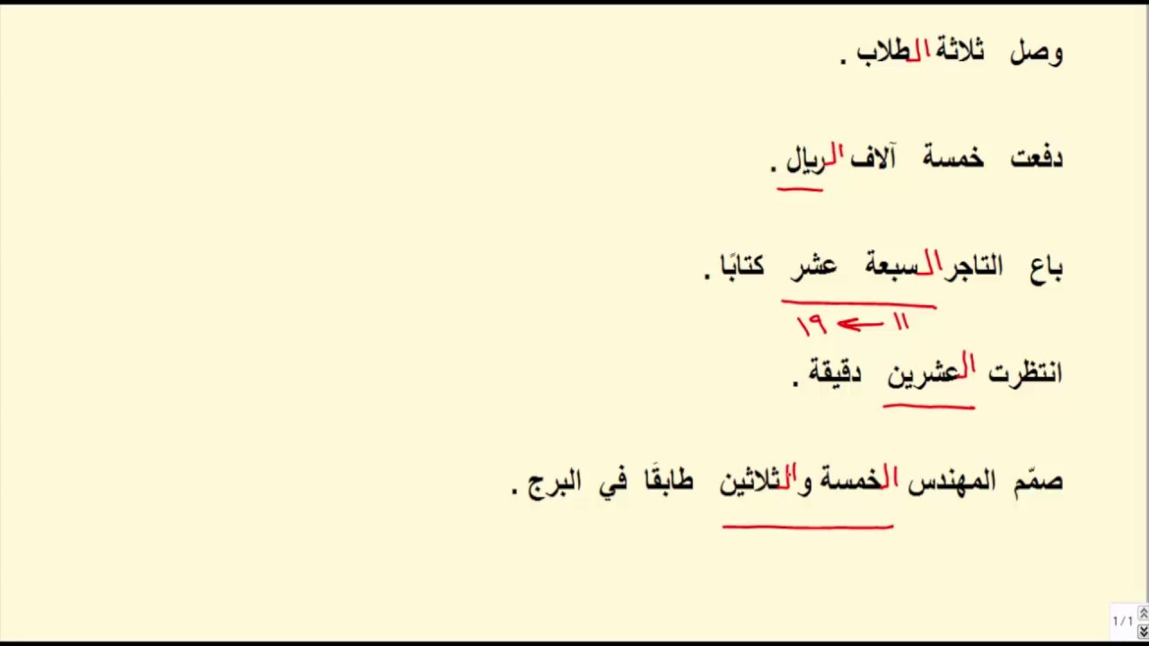 اللغة العربية متقدم للصف الثاني عشر تعريف العدد والعدد يوتيوب