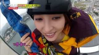 [HD] Even Han Hye Jin, 255m bungee jump succeeded~ @Running Man 20120217