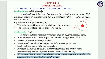 Grade 11 Physics, Chapter 13, 13 2 Semiconductor I, Page 244