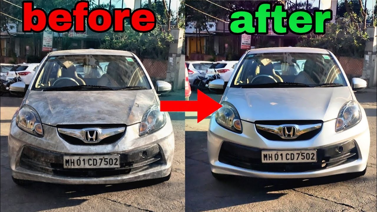 🚗Honda Brio Full Denting & Painting Restoration – Complete Process