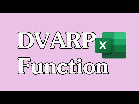 How to Use the DVARP Function in Excel