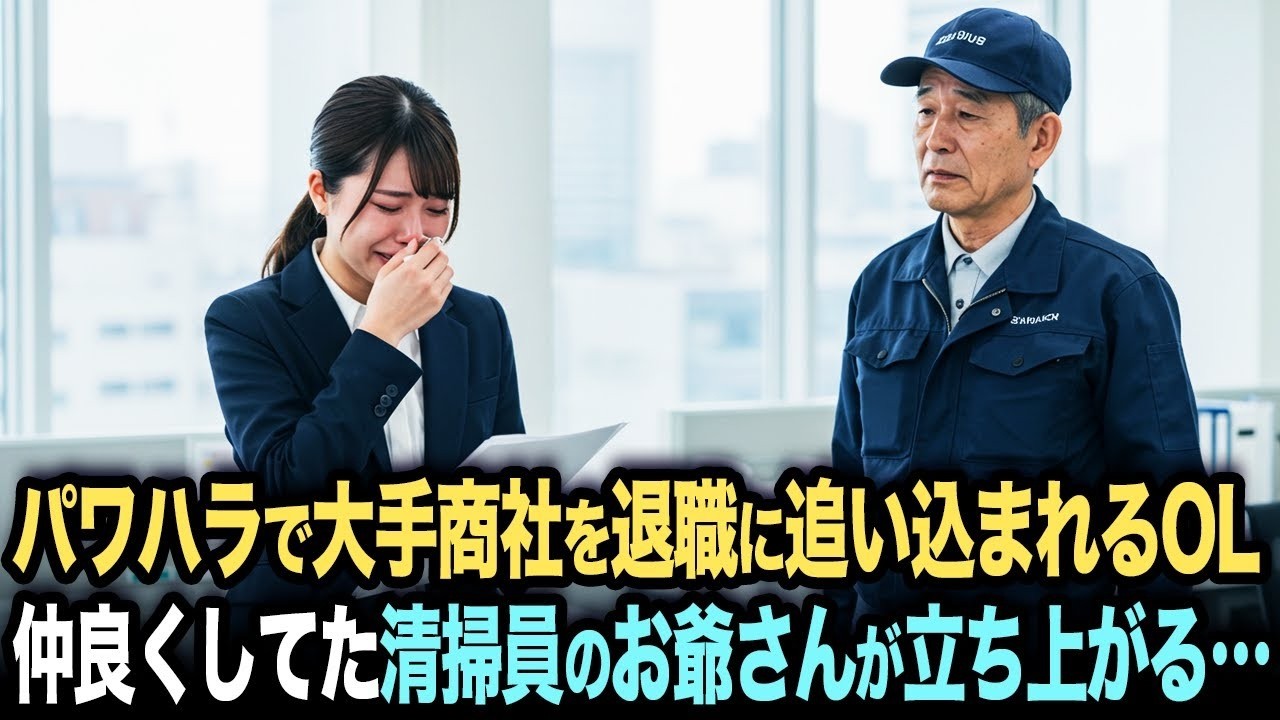 「無能な女は去れ」パワハラで大手商社を退職に追い込まれるOL。彼女といつも仲良くしていた清掃員のお爺さんが立ち上がる…