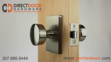 Emtek Laurent Knob with Rectangular Rosette in Satin Nickel