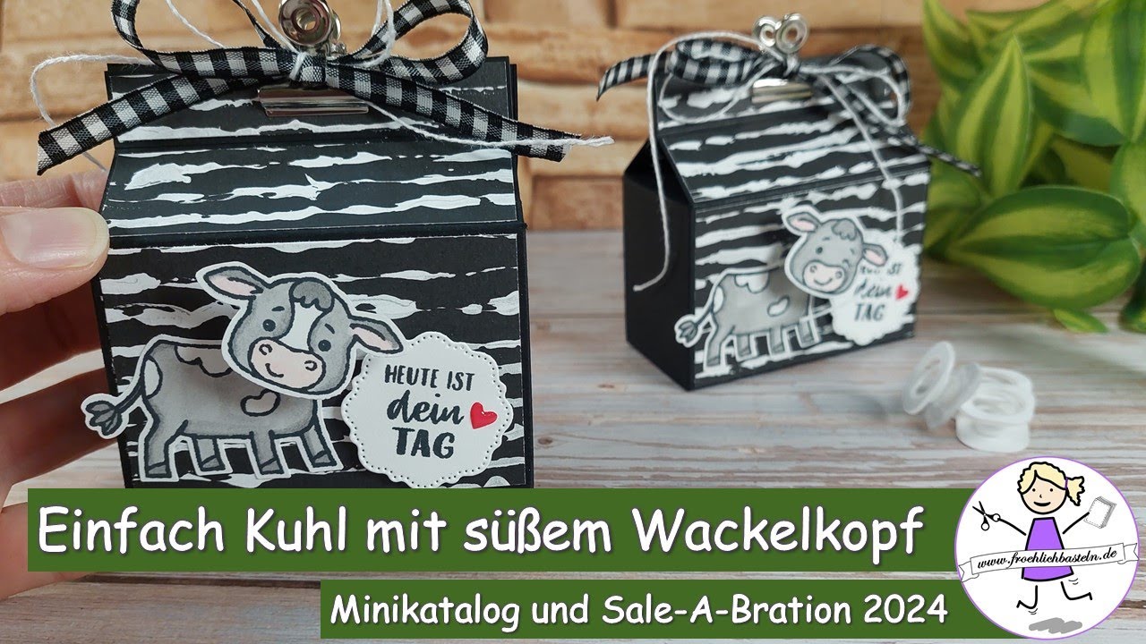 Einfach Kuhl mit süßem Wackelkopf |Tischgoodie| Geburtstag Mitgebsel |Stampin' Up! |fröhlich basteln