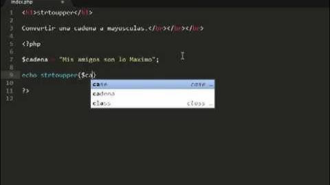 PHP - Funciones de Cadenas - strtoupper