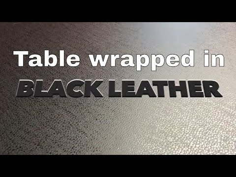 Black leather Desk wrap How to wrap
