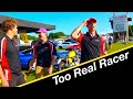 Barefoot racing driver jokes at Road America