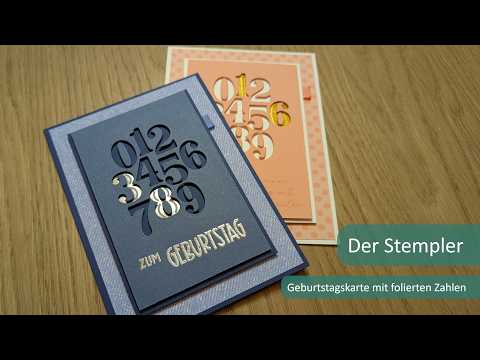 Birthday card with foiled numbers feat. Playful Alphabet and Numbers | Der Stempler Stampin' Up!