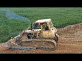 Super Dozer Komatsu Building Road And Clearing Push Soils Removing Heavy Jobs Truck Unloading