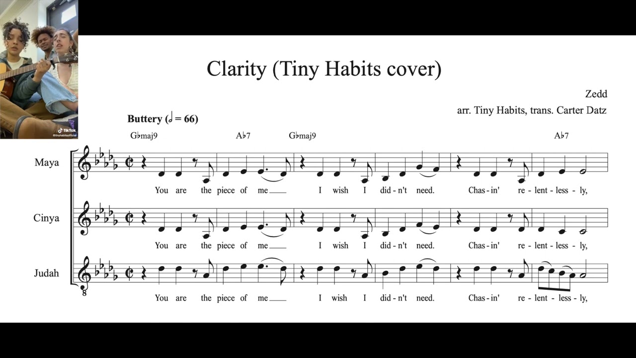 Clarity (Tiny Habits TikTok cover) - Transcription