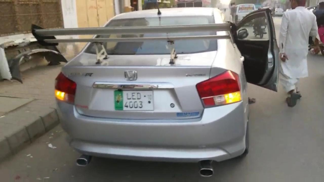modified honda city cars spoiler tiers mufflers by crazy indian in dubai city car honda city honda city car