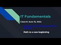 IT Fundamentals (Career Counseling) Class 6 Jun 15 2024