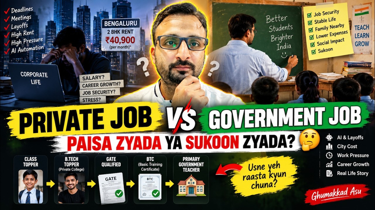 B.TECH TOPPER NE IT JOB NAHI, GOVT JOB CHUNI! AAJ SAMJH AAYA KYUN? 😰 #ai #governmentjobs