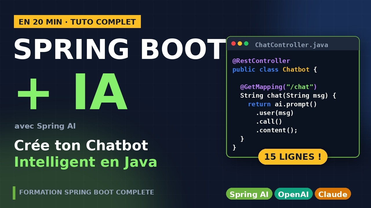 Spring Boot + IA : Crée un Chatbot Intelligent en 20 MIN (Spring AI ...