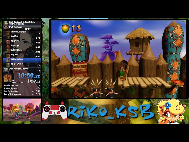 World Record] Crash Bandicoot 100% Speedrun in 1:01:38 by Tebt_W