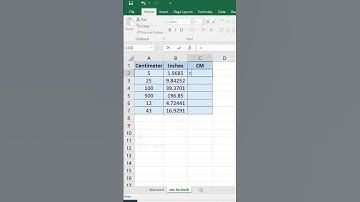 Converting CM to inches @excel_easy_sk