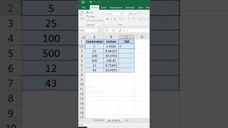 Converting CM to inches @excel_easy_sk