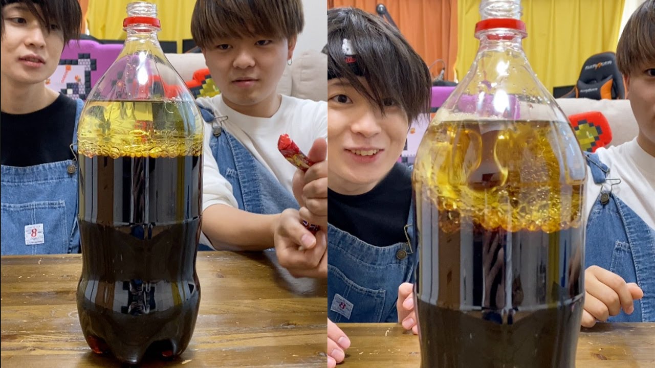 コーラの上に油を溜めてメントスを入れると Shorts Youtube コーラの上に油を溜めてメントスを入れると Shorts Youtube