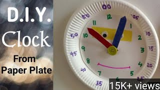 DIY Paper Plate Clock || How to teach time to kids with toy clock || School Project Profile