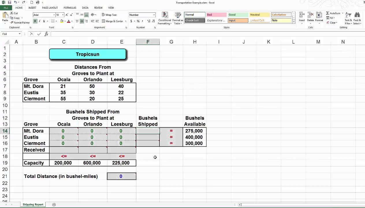 integer programming excel solver examples