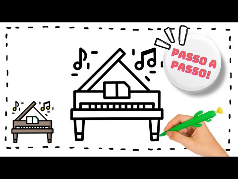 🟡 COMO DESENHAR UM PIANO FÁCIL PASSO A PASSO • Tutorial de Desenho Instrumentos Musicais | ArteKIDS