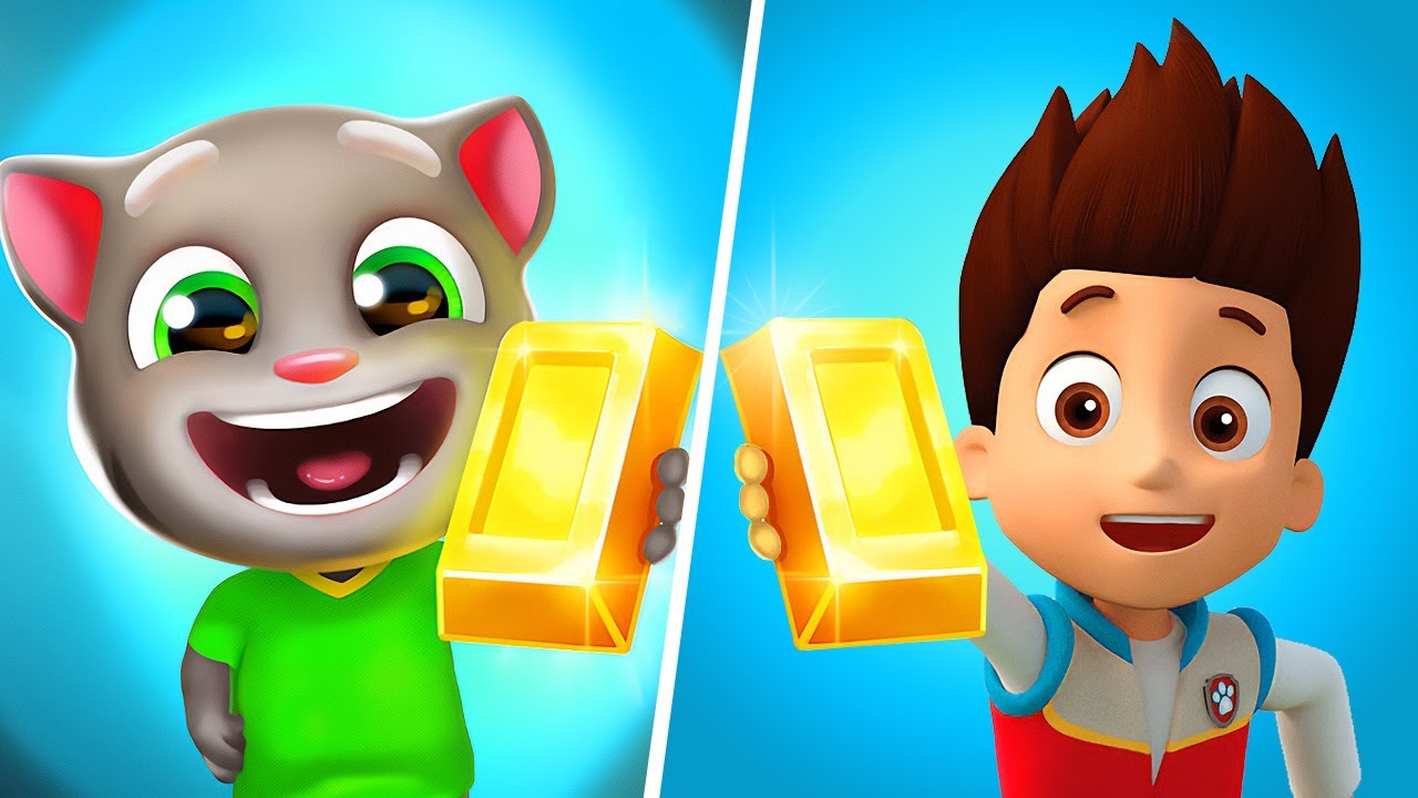 Talking Tom Gold Run | Paw Patrol Ryder Surf - All Level Gameplay Android,iOS - BIG NEW APK UPDATE