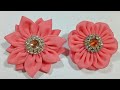 116) DIY - Tutorial || Cara Membuat Bros Bunga dari kain perca sifon || Chiffon fabric flower