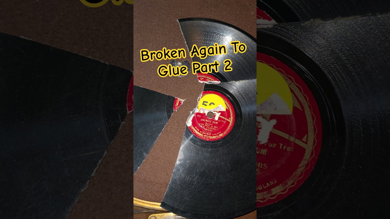 reBroken Shellac Record Ready To Glue For The 2nd Time :)  